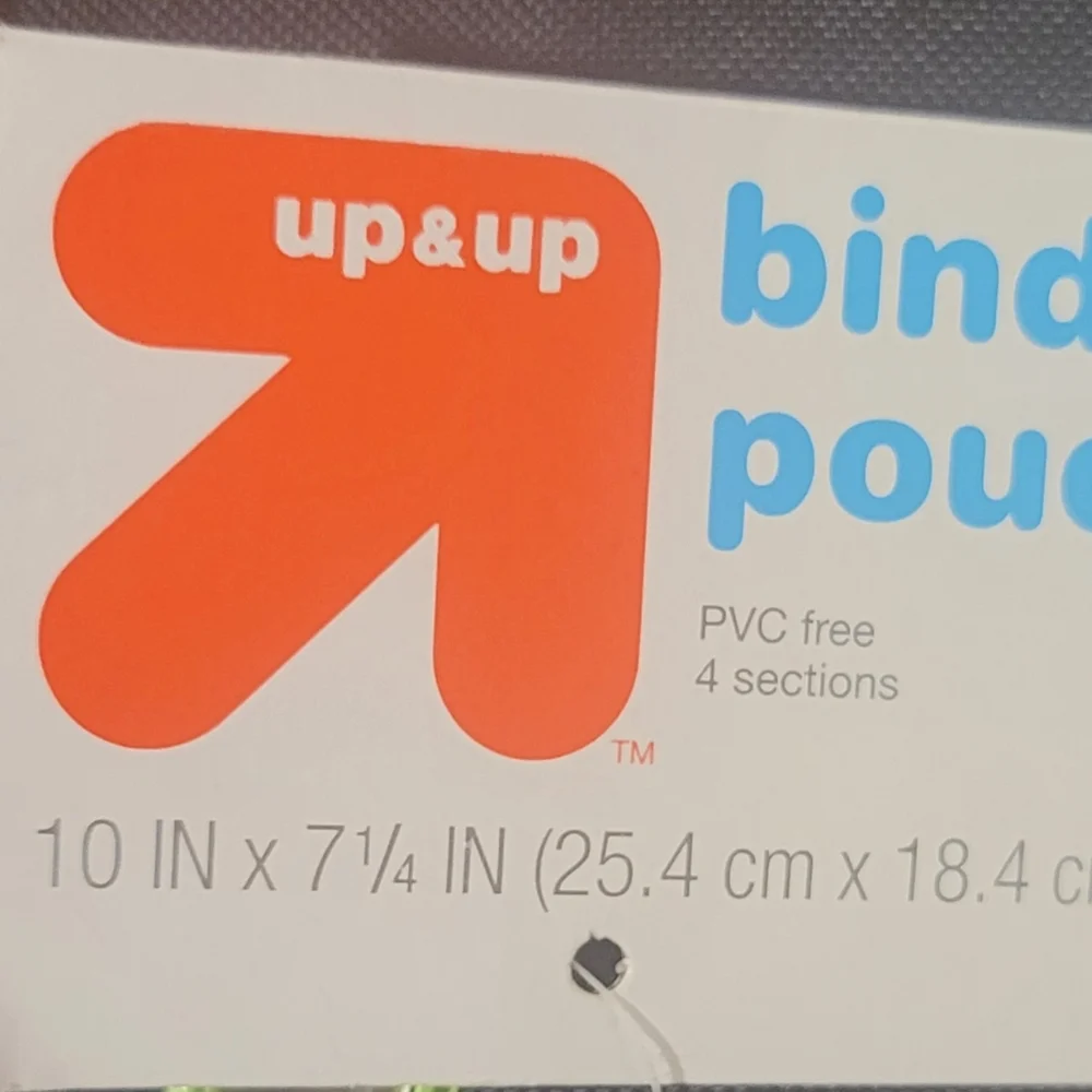 Up & up binder pouch, Pvc free 4 section Blue, with ruler bundle, new